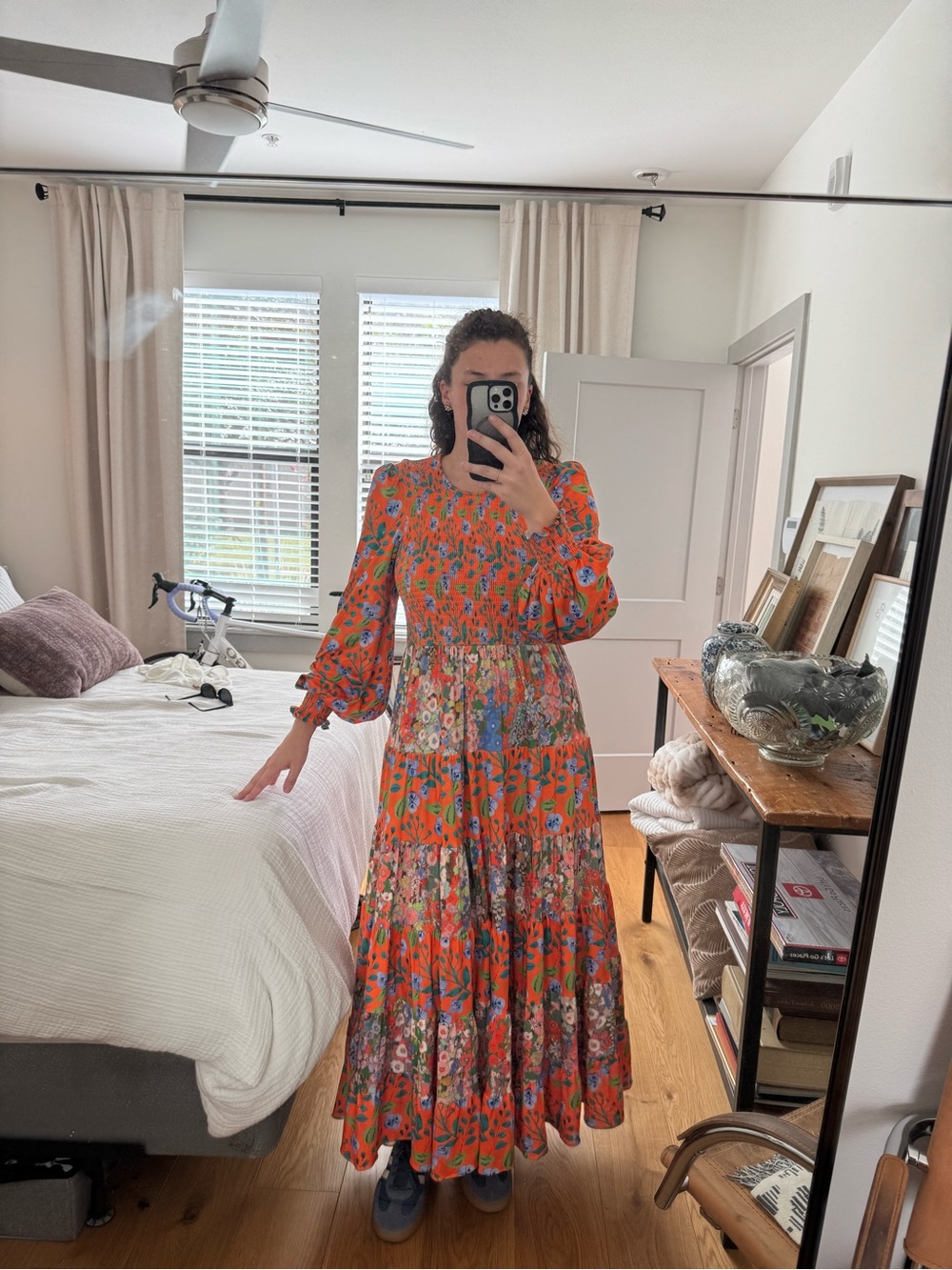 Hutch Orange Floral Maxi Dress with Blue & Green Accents - Picture 11 of 12